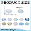 64Pcs 10 Styles Opaque Resin European Beads RESI-ME0001-36-2
