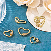 5Pcs 5 Style Brass Micro Pave Clear Cubic Zirconia Screw Carabiner Lock Charms ZIRC-TA0002-17-5
