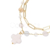 Natural Morganite Beads Multi-layered Bracelets BJEW-JB12217-02-3