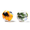 Floral Printed Porcelain Beads PORC-E021-01B-2
