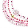 4Pcs 4 Style Smiling Face Flower Acrylic & Glass Seed Beaded Necklaces Set for Women NJEW-JN04015-4