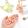 Fashion Alphabet Initial Letter Resin Keychain with Tassel Gradient Butterfly Pendant Key Ring KEYC-WH0027-105B-4