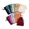 Polyester Imitation Burlap Packing Pouches Drawstring Bags X-ABAG-R005-9x12-M-1