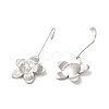 304 Stainlee Steel with Plastic Pearl Dangle Earring EJEW-Z045-06P-2