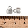 Anti-Tarnish Rhodium Plated 925 Sterling Silver Folding Crimp Ends STER-D006-25P-3