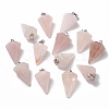 Cone/Spike/Pendulum Natural Rose Quartz Stone Pendants G-R278-82-1