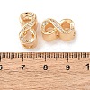 Brass Micro Pave Clear Cubic Zirconia European Beads KK-Z142-07G-3