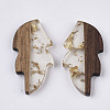 Transparent Resin & Wood Cabochons X-RESI-Q210-015A-A01-2