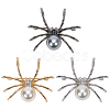 3Pcs 3 Colors Alloy Rhinestone Brooch JEWB-WR0001-05-1