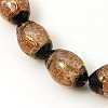 Handmade Gold Sand Lampwork Beads Strands LAMP-G066-M-2