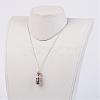 Glass Bottle Pendant Necklaces NJEW-JN01697-5