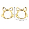 Women Cat Brass Leverback Earrings JE965B-3