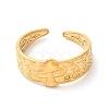 Ion Plating(IP) 304 Stainless Steel Mushroom Open Cuff Ring for Women RJEW-K245-29G-1