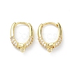 Brass Micro Pave Clear Cubic Zirconia Hoop Earring Findings EJEW-K245-20G-1