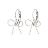 Bowknot Brass Leverback Earrings EJEW-A150-04B-P-4