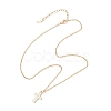 Brass Micro Pave Clear Cubic Zirconia Pendant Necklace NJEW-JN05390-03-4