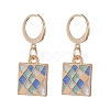 6 Pairs 6 Styles Square & Triangle & Flat Round Alloy Enamel Dangle Leverback Earrings EJEW-JE05239-2
