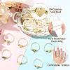 Natural Freshwater Pearl & 304 Stainless Steel Bead Finger Rings RJEW-FS00001-04-2