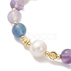 Round Natural Mixed Beaded Bracelets for Women BJEW-JB12763-4