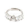 26Pcs 26 Style Initial Letter A~Z Clear Cubic Zirconia Adjustable Rings Set RJEW-Q781-17P-3
