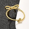 304 Stainless Steel Open Cuff Ring for Women RJEW-B109-01G-02-3