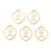 Light Gold Plated Alloy Enamel Pendants LS-ENAM-R136-30-04-1
