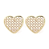 Rack Plating Brass Heart Stud Earring EJEW-H099-12G-1