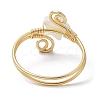 Natural Shell Cuff Ring RJEW-JR00645-01-4