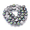 Electroplated Crackle Glass Beads Strands EGLA-N014-10mm-06-2