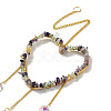 Heart Natural Fluorite Chips Hanging Ornaments HJEW-G024-01G-3