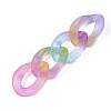Spray Painted Two Tone Transparent Acrylic Linking Rings X-OACR-S036-001A-N-4