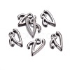 Gunmetal Plated Alloy Letter Pendants PALLOY-P097-03-V-2