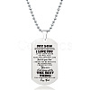 201 Stainless Steel To My Son Dog Tag Pendant Ball Chain Necklaces FS-WG527E6-18-1