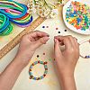 10 Strands 5 Colors Flat Round Handmade Polymer Clay Beads CLAY-SZ0002-01-3