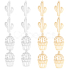 16Pcs 4 Style Ion Plating(IP) 201 Stainless Steel Pendants STAS-DC0006-38-1
