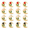 16Pcs 4 Colors Alloy Enamel Pendants ENAM-TA0002-29-1