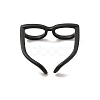 Brass Glasses Frame Open Cuff Ring for Women X-RJEW-F140-140EB-2