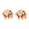 Rack Plating Brass Micro Pave Clear Cubic Zirconia Connector Charms KK-C084-02G-2