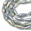 Electroplated Opaque Glass Beads Strands X-EGLA-L015-FR-B19-01-2