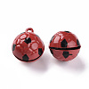 Baking Paint Brass Bell Pendants KKB-S002-013B-2