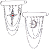 2Pcs 2 Styles Steel Brooches JEWB-BM0001-01P-1
