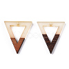 Walnut Wood & Luminous Glow in the Dark Resin Pendants RESI-N039-74-4
