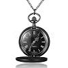 Flat Round Alloy Quartz Pocket Watches WACH-N039-04B-B-2