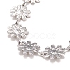 Enamel Daisy Link Chains Bracelet BJEW-P271-01P-02-3