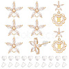 8Pcs Brass Pave Clear Cubic Zirconia Stud Earrings Finding KK-BC0011-11-1
