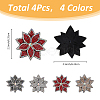 4Pcs 4 Colors Rhinestone with PU Leather Iron/Sew on Appliques DIY-FH0006-99-2