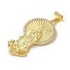 Rack Plating Brass Micro Pave Clear Cubic Zirconia Pendants KK-P267-14E-G-2