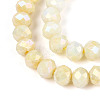 Anti-Tarnish Electroplate Rondelle Glass Beads Strands LS-EGLA-T021-4mm-17-04-3
