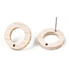 Ash Wood Stud Earring Findings EJEW-N017-011V-3