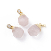 Natural Rose Quartz Pendants X-G-G845-07G-11-1